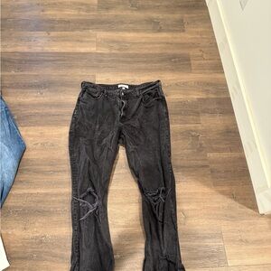 Abercrombie 90s Relaxed Black Distressed Curve Love Jeans
